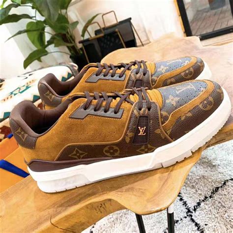 louis vuitton brown suede sneakers|men's louis vuitton dress shoes.